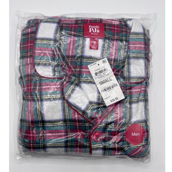 FAMILY PAJAMAS COTTON KNIT CHRISTMAS STEWART PLAID LOUNGE SET MENS SMALL - Picture 4 of 6